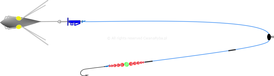 Schemat zestawu fluorescencyjnego na flądry Platessa Fluo Clip C