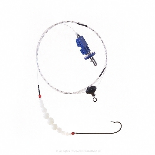 Zestaw do wędkarstwa plażowego na płastugi z  koralikami luminescencyjnymi