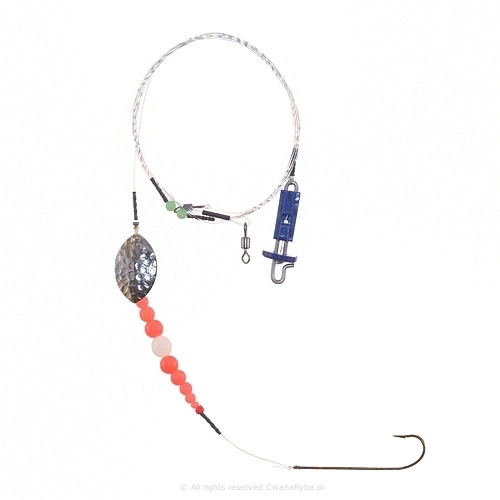 Zestaw wędkarski z błystką na flądry Platessa Fluo Clip Olympic Arenic A z koralikami fluo