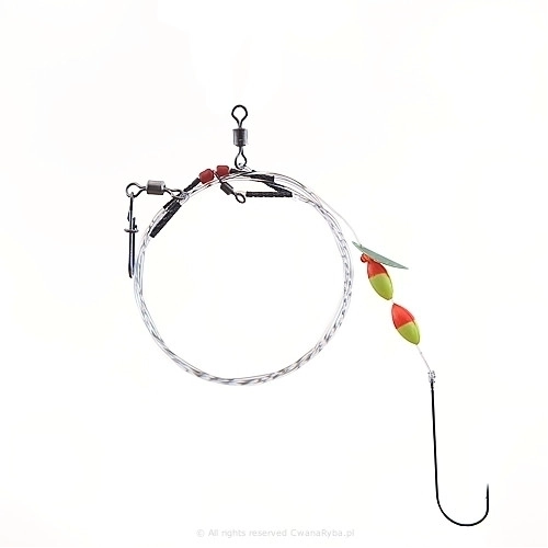 Przypon do wędkarstwa morskiego z przewieszką na płastugi